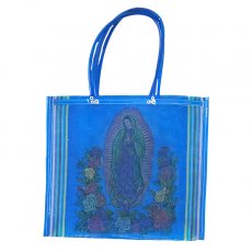 中南米 小物雑貨 【メキシコ直輸入】メキシコ メルカド バッグ  ブルー マリア グアダルーペ