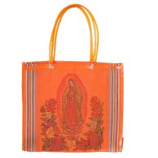 新着商品 【メキシコ直輸入】メキシコ メルカド バッグ  オレンジ マリア グアダルーペ