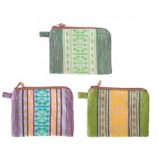 少数民族 ポーチ バッグ 財布 ベトナム ターイ族のおばさんが作った ミニポーチ (模様 3色）