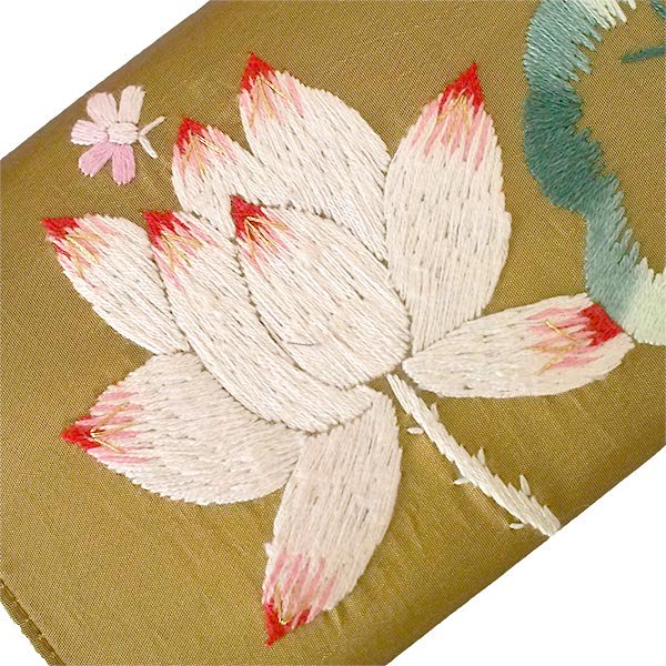 ベトナム 刺繍 ロータス 蓮の花 長財布 ブラウン 手刺繍【画像3】