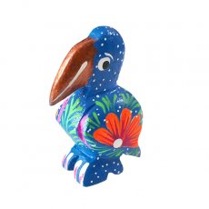飾るもの 置くもの 小物  メキシコ アレブリヘス  アヒル （ブルー）ウッドカービング 置物  