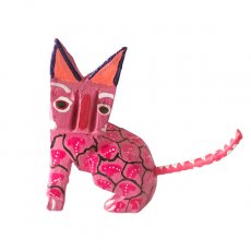 ネコ  猫 モチーフ 雑貨 メキシコ ウッドカービング アレブリヘス （ネコ ピンク） 