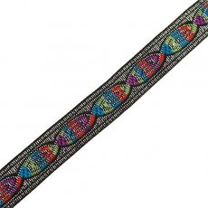 黒・ブラック 雑貨 チロリアンテープ  うずまき 幅 1cm/1m単位売り モン族 刺繍 ハンドメイド コラージュ素材