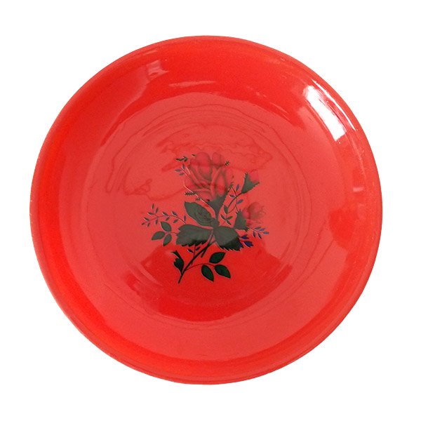 ベトナム プラスチック バラ ローズ  丸皿 直径約12.5cm レトロ かわいい【画像4】
