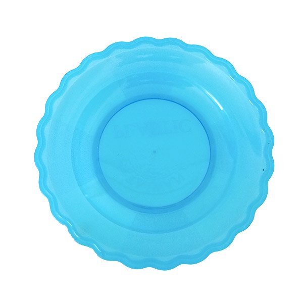 ベトナム  波型 プラスチック 皿  小サイズ  ピンク グリーン ブルー 直径約15cm カラフル レトロ ポップ【画像4】