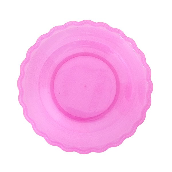  ベトナム  波型 プラスチック 皿  小サイズ  ピンク グリーン ブルー 直径約15cm カラフル レトロ ポップ【画像5】