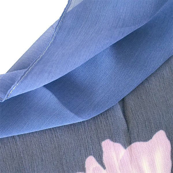 【再入荷なし】ベトナム ロータス 透かしシルク スカーフ（ブルー）【画像4】