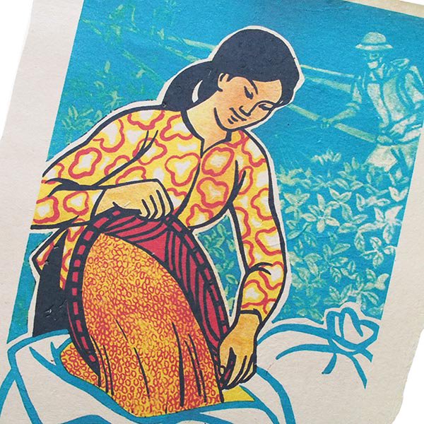 ベトナム プロパガンダ アート ポスター【大豆をたくさん育てる】約40×30【画像2】