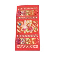 アジアのかわいい文具 ベトナム  福の袋 切り絵 吉祥如意 （万事めでたく順調）  レッド
