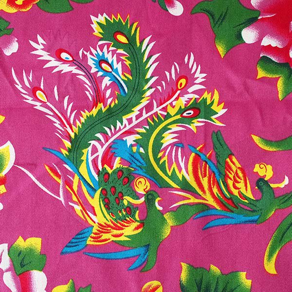 【1点のみ】ベトナム 鳳凰と牡丹 カットオフ ピンク 幅約158 ／90cm売り オリエンタル  布【画像2】