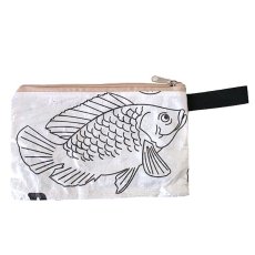 ベトナム 飼料袋 リメイク ポーチ（魚 長方形 マチなし）