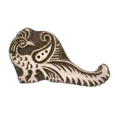 トリ 鳥 モチーフ 雑貨 インド ウッドブロック スタンプ  孔雀 ピーコック 約4cm×7.5cm