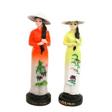 レトロ アジアンな雑貨 ベトナム アオザイ 人形  置物（2色）