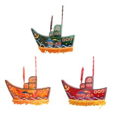 レトロ アジアンな雑貨  ベトナム 中秋節 飾り 船（3色）