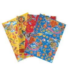 アジアの文房具  ベトナム 包装紙 縁起の良い柄  4種セット ハンドメイド素材 コラージュ素材