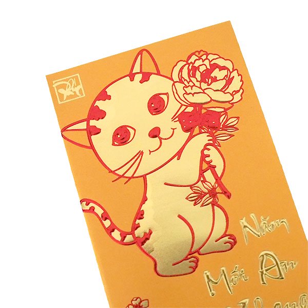 ベトナム  お年玉袋  ネコ（あけましておめでとう）
【画像4】