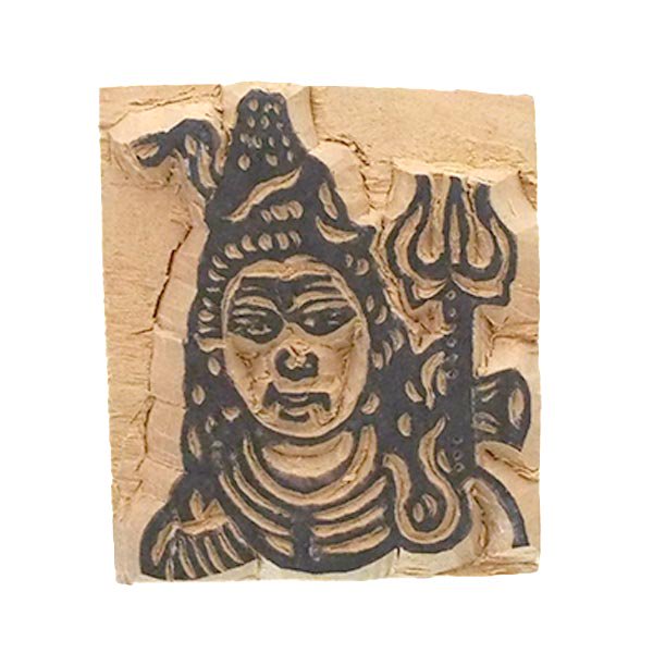  ネパール ウッドスタンプ  シヴァ 4cm×3.5cm 破壊を司る神 /ヨガを創始した神様【画像2】