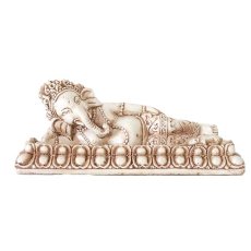 インド雑貨／ネパール雑貨 インド 涅槃 ガネーシャ スリーピング ガネーシャ 置物 約 20cm レジン 商売繁盛 学問の神様
