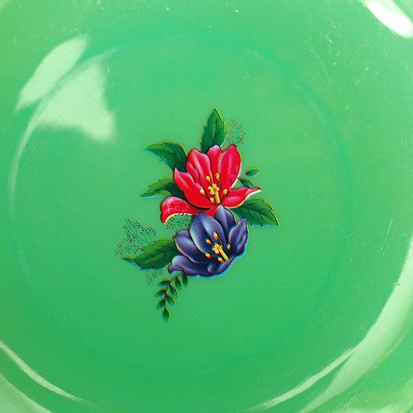 ベトナム プラスチック 花柄  丸皿 （2色）レトロ かわいい【画像2】