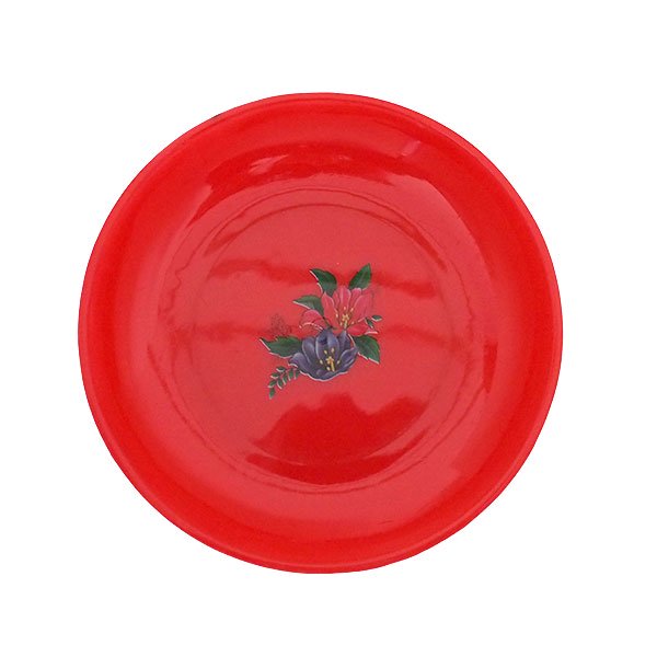 ベトナム プラスチック 花柄  丸皿 （2色）レトロ かわいい【画像3】
