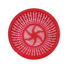  ベトナム プラスチック ザル レトロ柄 レッド 直径約19cm ラウンド バスケット 生活雑貨 日用品