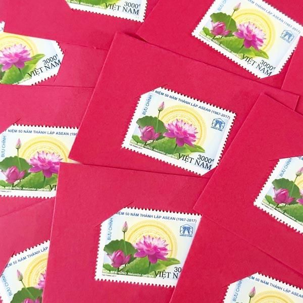ベトナム 記念切手（蓮の花／ASEAN50周年／2017発行）