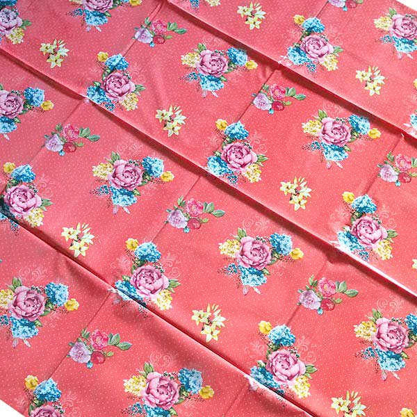 ベトナム  ビニールクロス  薔薇 ピンク  約190×136cm レトロ ポップ アジアン食堂【画像4】