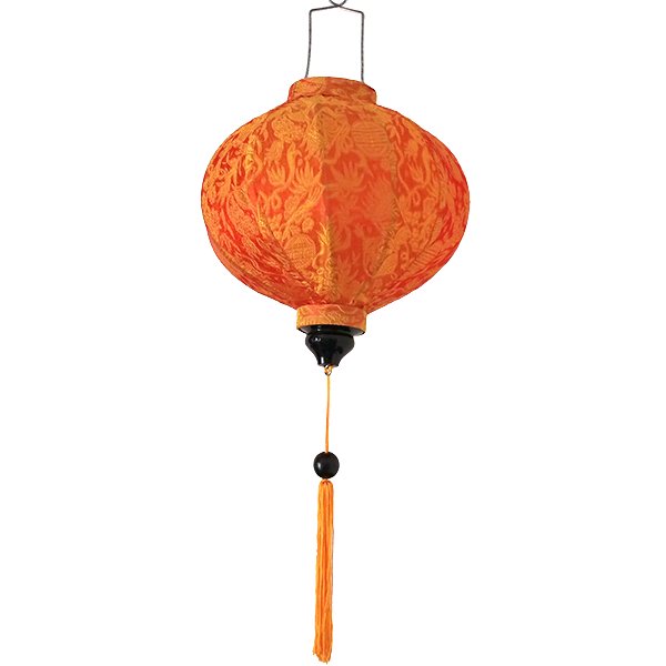 ベトナム ホイアン ランタン 丸形 オレンジ（提灯） 大きめサイズ  飾り オーナメント 