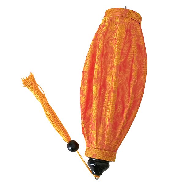 ベトナム ホイアン ランタン 丸形 オレンジ（提灯） 大きめサイズ  飾り オーナメント 【画像2】