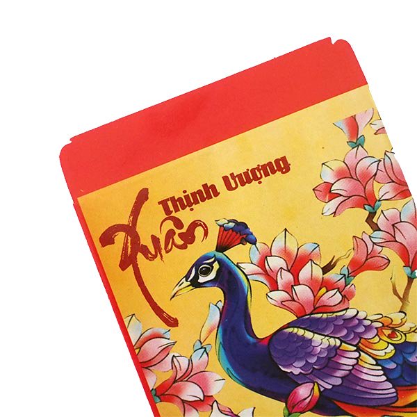 ベトナム  お年玉袋 孔雀と花（繁栄する春）【画像3】