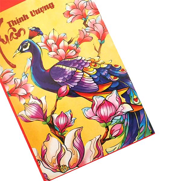 ベトナム  お年玉袋 孔雀と花（繁栄する春）【画像4】