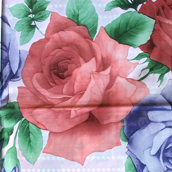 ベトナム  ビニールクロス  薔薇の花  パープル 約190×136cm レトロ ポップ アジアン食堂【画像2】