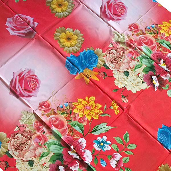 ベトナム  ビニールクロス  薔薇と花 レッド 約188×136cm レトロ ポップ アジアン食堂【画像6】
