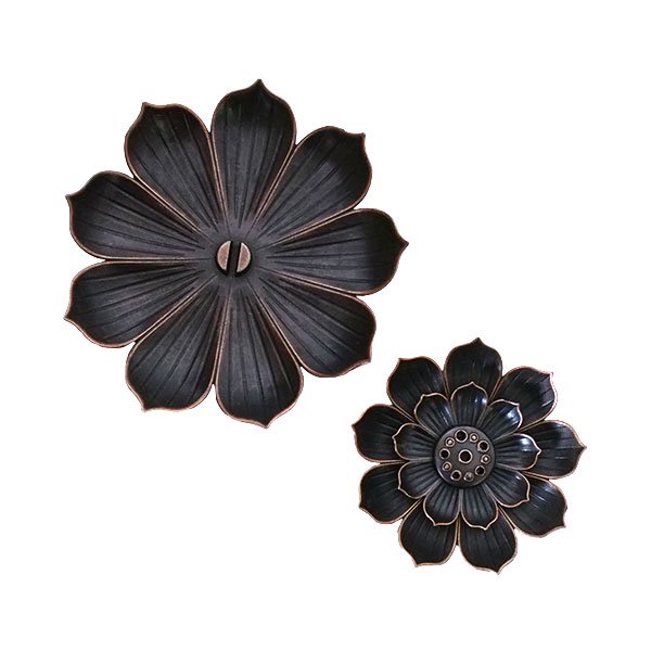 インド ロータス 蓮の花 香立て ブラック ゴールド  約9cm【画像2】