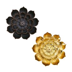 インド ロータス 蓮の花 香立て ブラック ゴールド  約9cm