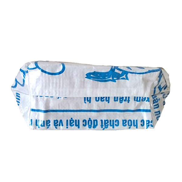 【大きめサイズ】ベトナム 飼料袋 リメイク ポーチ アヒル ブルー （ビニールコーティング マチあり）【画像4】