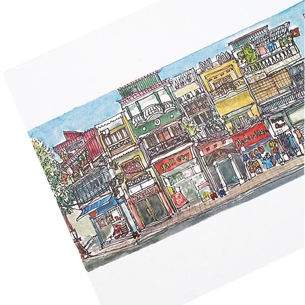 画家 Eriko Hamada ベトナム ポストカード 「ハノイ旧市街」 【画像4】