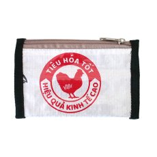  ベトナム 飼料袋 リメイク キーケース ニワトリ レッド  （コーティングあり）