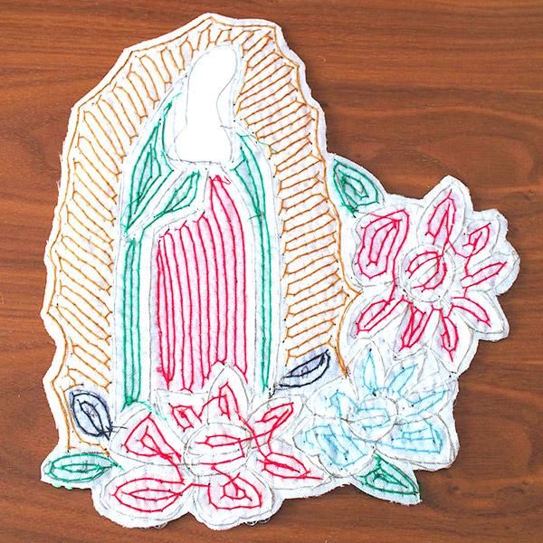 メキシコ マリア スパンコールワッペン m 大花 メキシコ マリア スパンコールワッペン m 大花