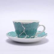 april coffee cup & saucer green