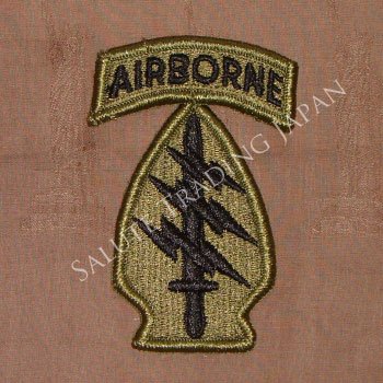 米陸軍】第1特殊部隊マルチカム部隊章：AIRBORNEタブ縫い付け