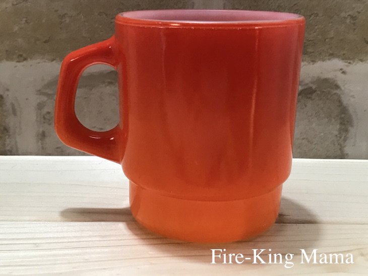 ファイヤーキング Fire King オレンジxレッド (橙x赤) スタッキング 