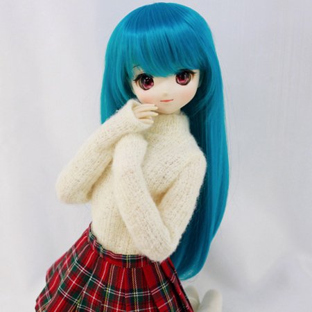 9inchナチュラルロング 花浅葱 Dollウィッグと洋服のお店 Dollce ドルチェ