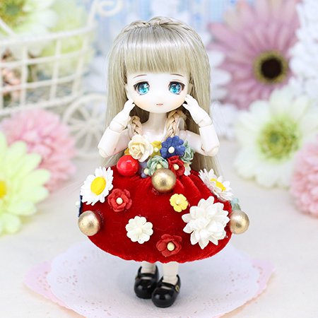 オビツ11サイズ kuloft様 マッシュドレス レッド - Dollウィッグと洋服