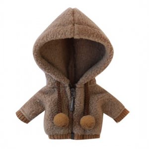 Fleece Hoody Zip Up Brown