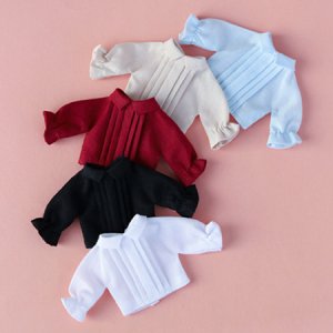 Frill blouse/Dark red