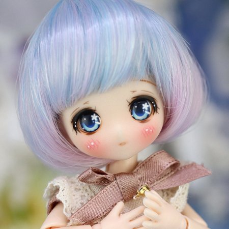 4inchグラデーションボブ 空色 藤色 Dollウィッグと洋服のお店 Dollce ドルチェ