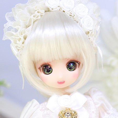 【新品 化粧済 ウィッグ 衣装 靴 フルセット】BJD ドール 1/6 White Dress Girl#球体関節人形 われ カスタム 美少女 幼女  少女 ロリ ギフト