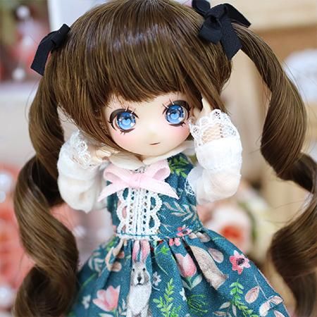 チーかまページ　ブラウンベアのビスクドール 4inchヘリカルカール／焦香 - DOLLCE