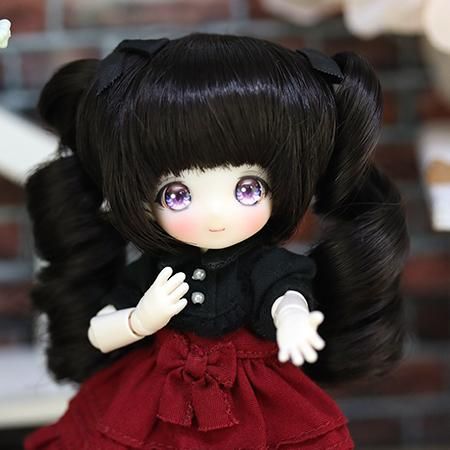 4inchツインロングカール／黒茶 - DOLLCE